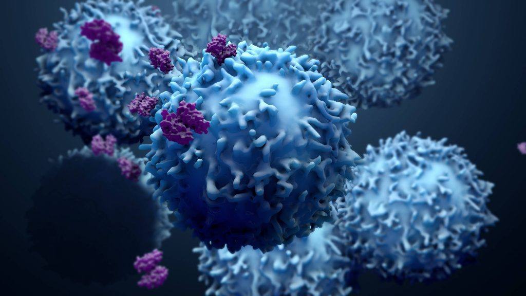 Ilustração 3D de células cancerosas