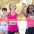 two women marathon runners running in race