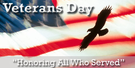 Veterans Day flag and soaring eagle