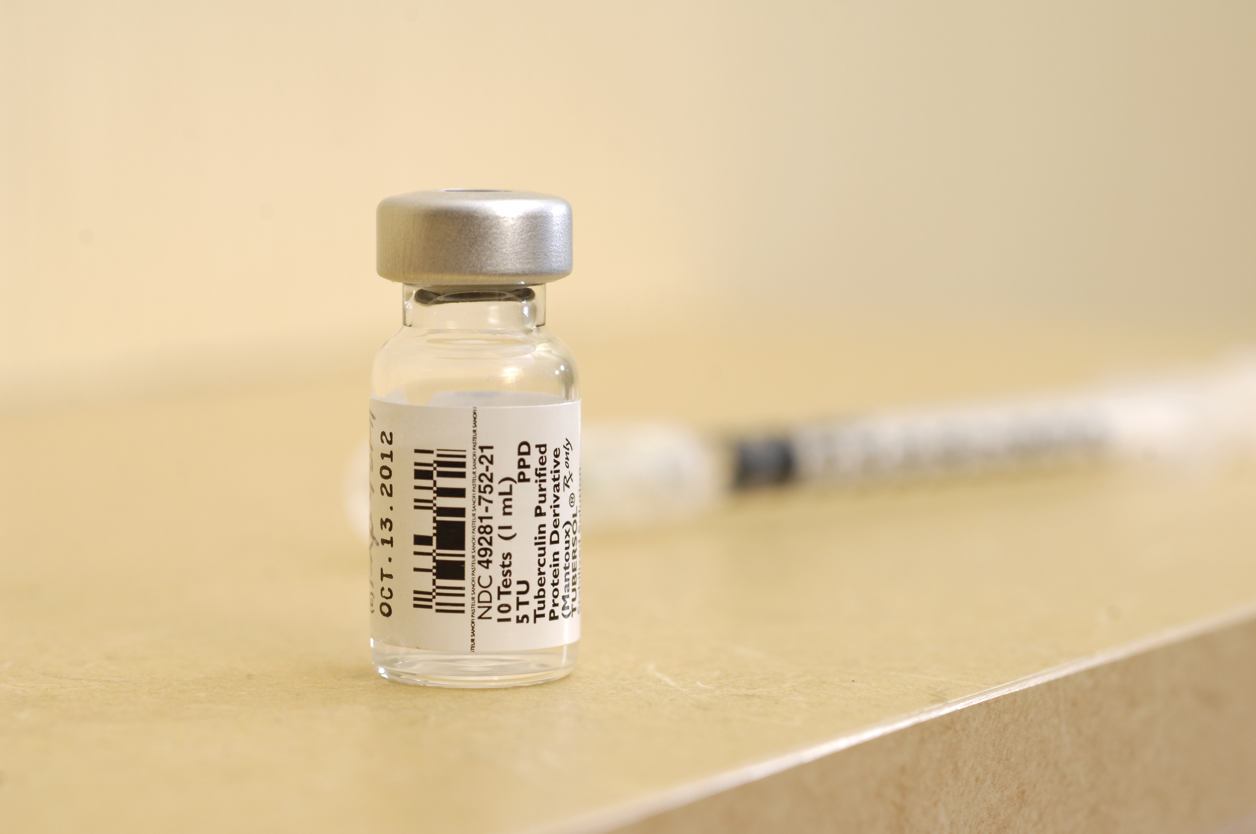 TB shot vile and syringe