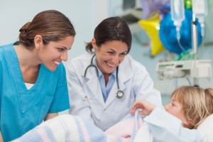 doctor, nurse and child patient