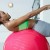 woman using exercise ball