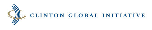 Blue, Gold and white Clinton Global Initiative logo