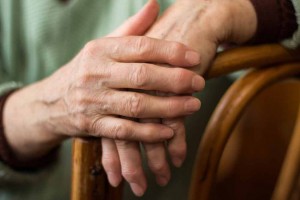 close-up of elderly hands