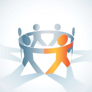 group in circle holding hands