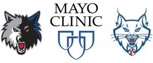 Mayo Clinic Shield with Minnesota Timberwolves and Lynx Logos