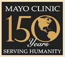'Mayo 150 years serving humanity' 150th Sesquicentennial Logo