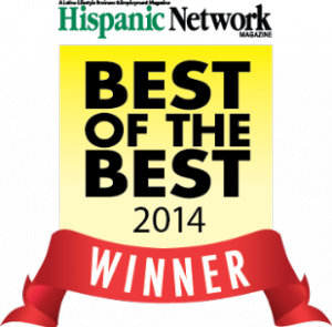 Hispanic Network Magazine winner banner and best of the best sign