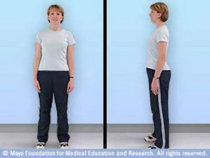 Woman demonstrating straight back and good posture