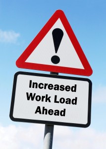 'increased work load' sign indicating job stress and burnout