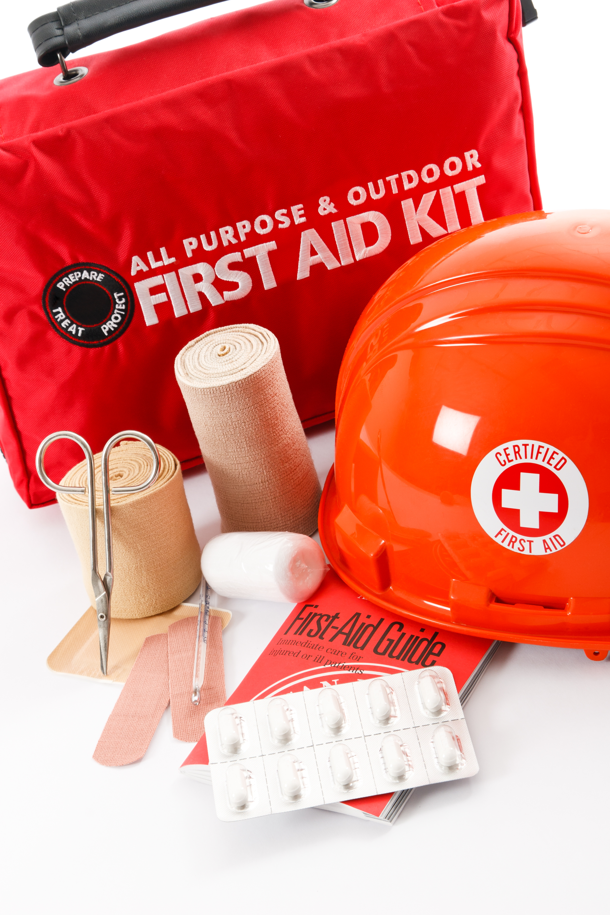 First Aid kit with bandages and scissors