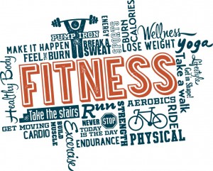 word cloud for fitness and exercise
