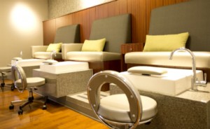Pedicure chairs and tubs at Rejuvenate at the Mayo Clinic Healthy Living Program.