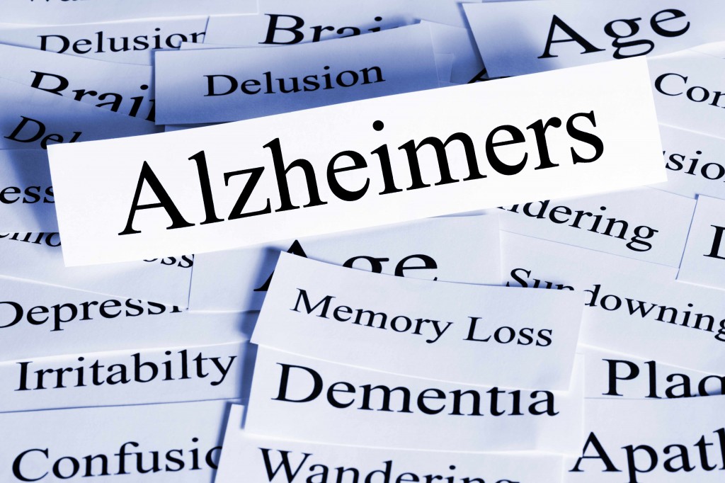 word cloud with Alzheimer's, memory loss, dementia, delusion