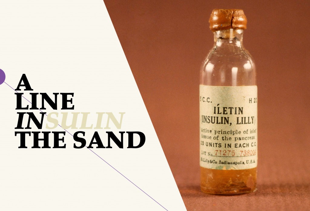 'Line in the sand' graphic for insulin bottle