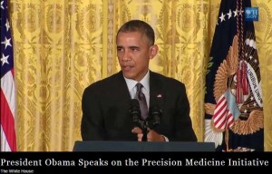 President Obama addressing patients, researchers, physicians about Precision Medicine