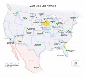 Mayo Clinic Care Network map 2-15-2014