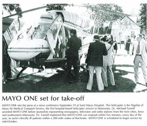1984 Mayo One helicopter in newspaper picture