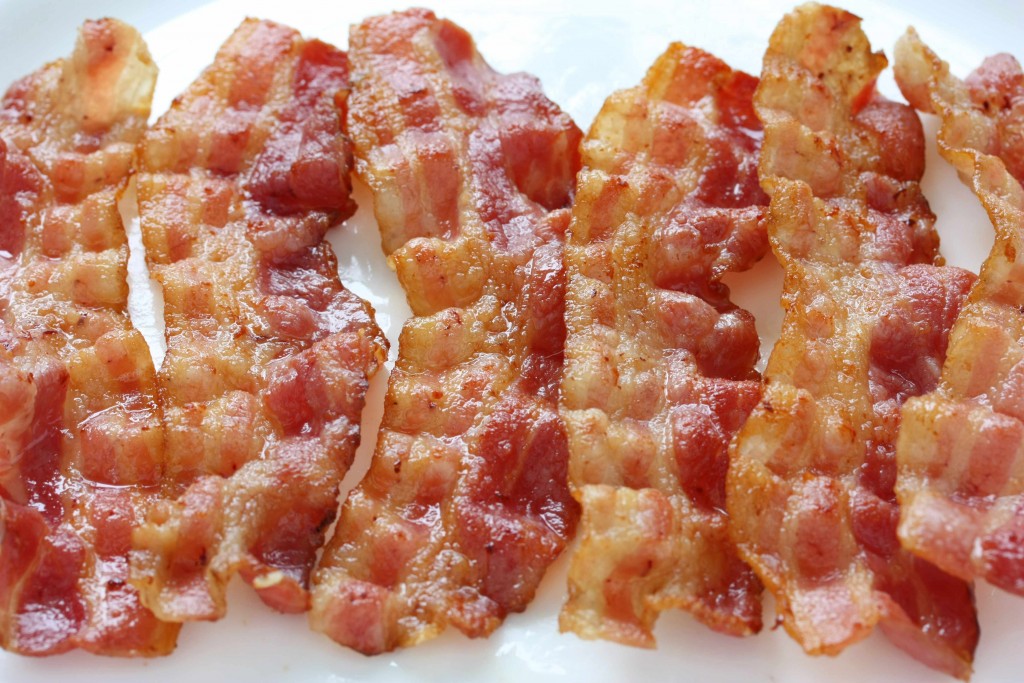 four strips of crisp bacon