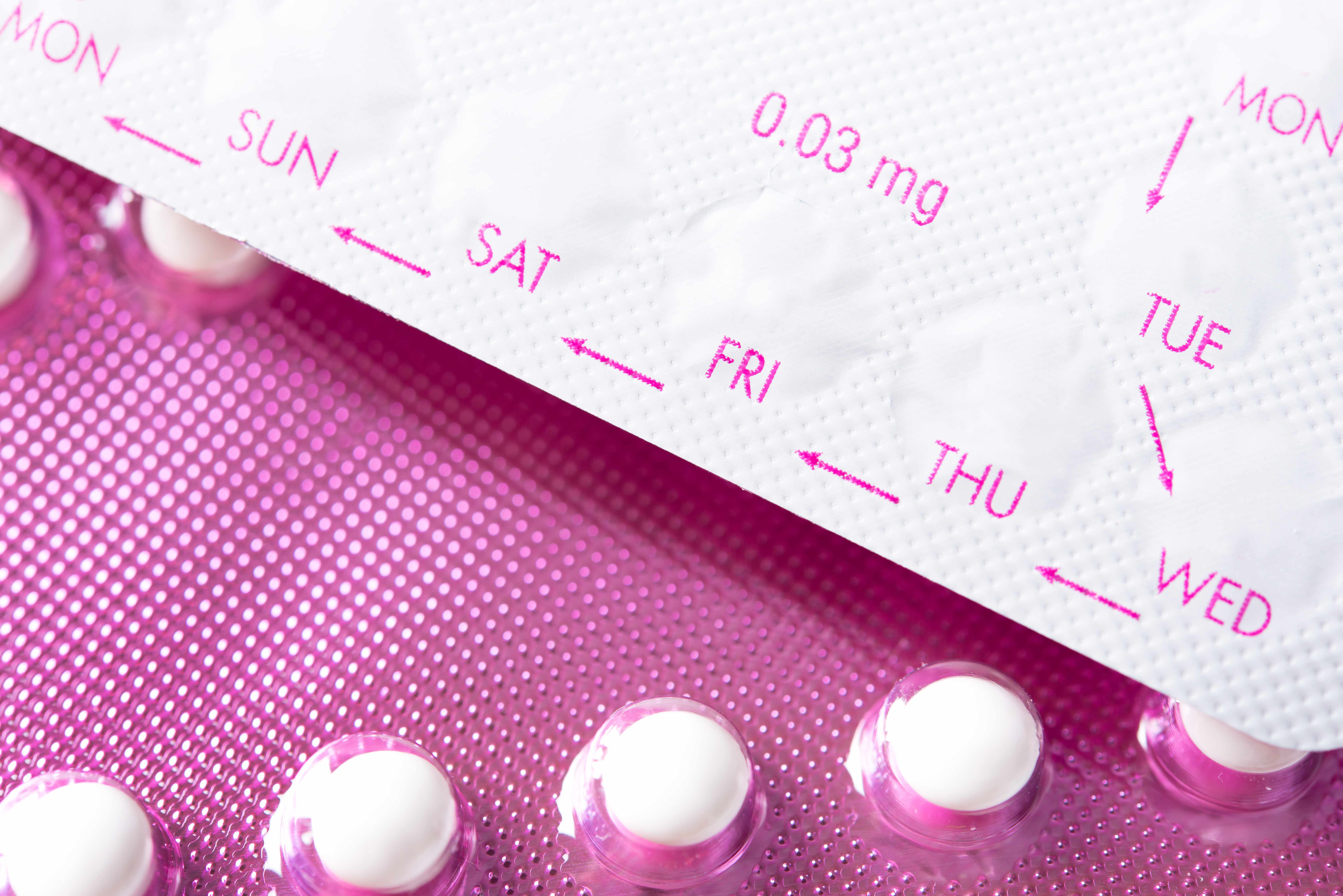 close up of packet of pills, birth control pills