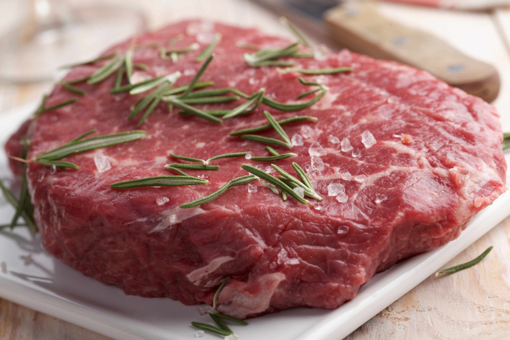 beef steak, meat with seasoning