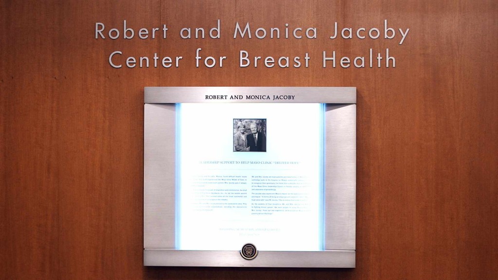 placque, Jacoby Center for Breast Health; Florida