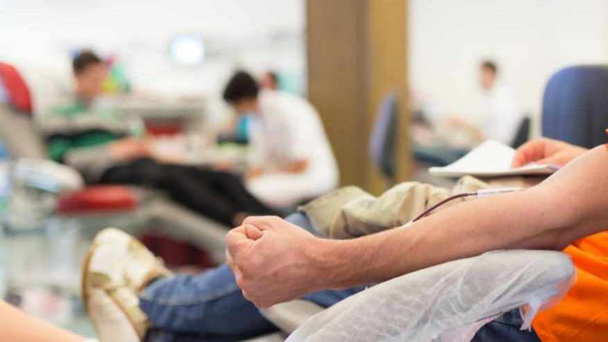 a man donating blood 