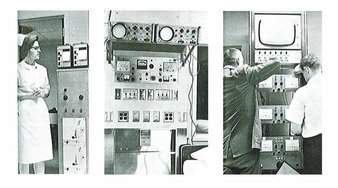 1965 patient monitors being installed at St. Marys