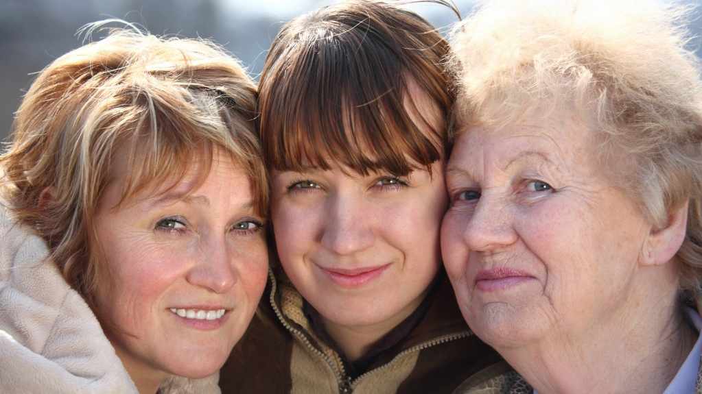 three generations of women 16 x 9