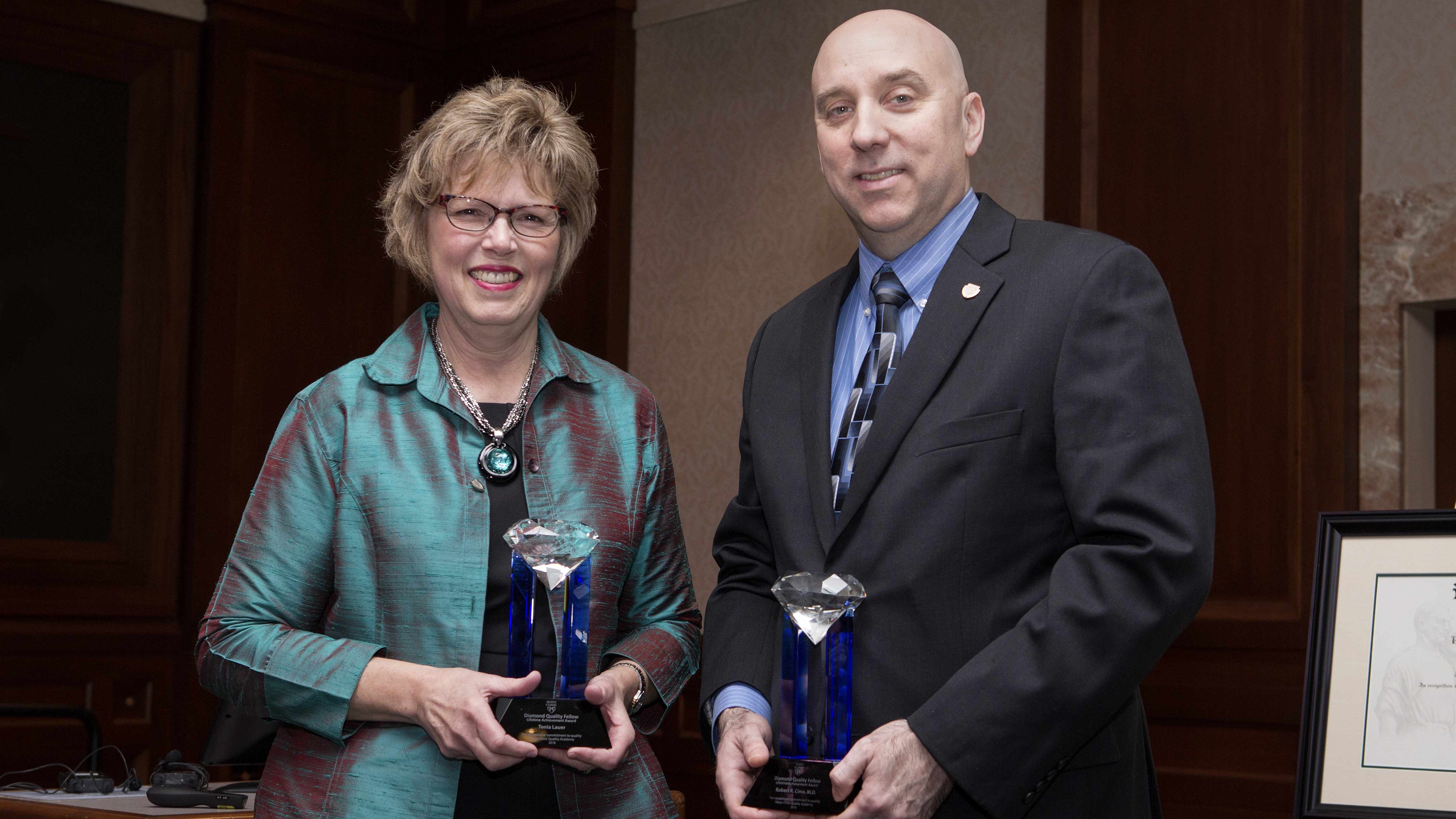 Diamond Quality Award Winners Tonia Lauer and Dr. Robert Cima