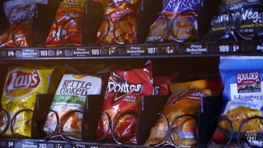 potato chips in a vending machine