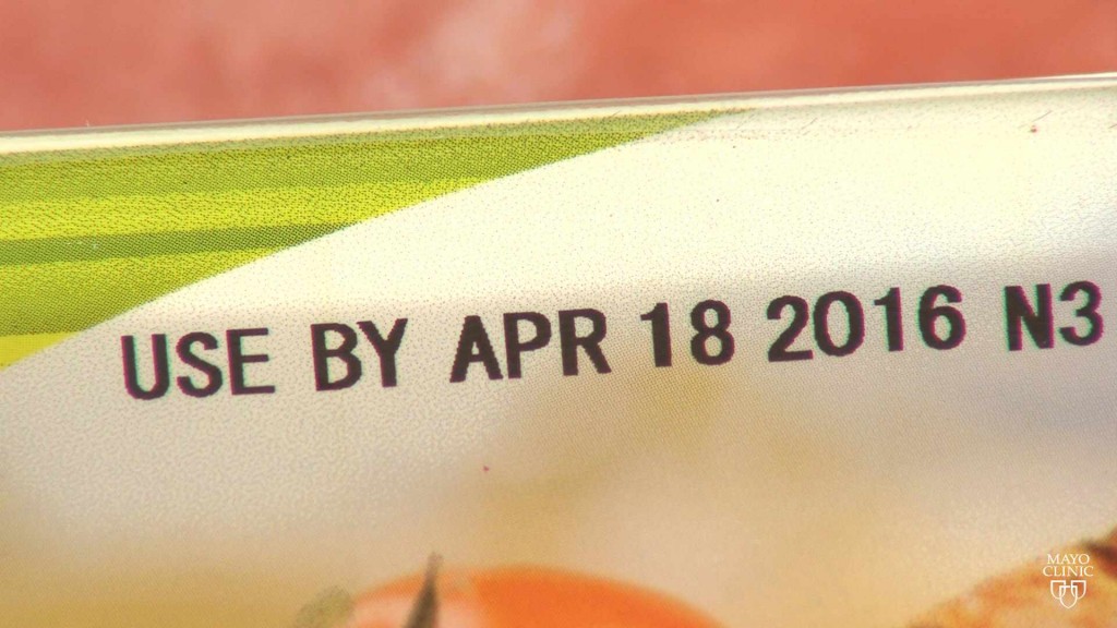 expiration date label on a food item