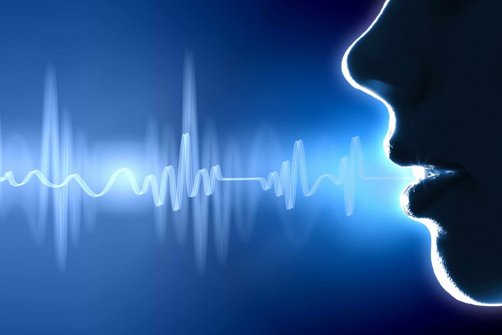 a mouth projecting sound waves
