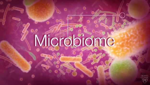 a medical illustration of microbiomes