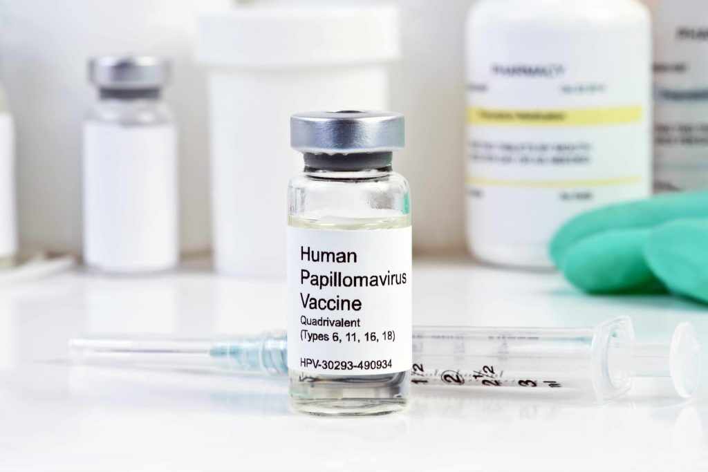 vial of human papillomavirus vaccine