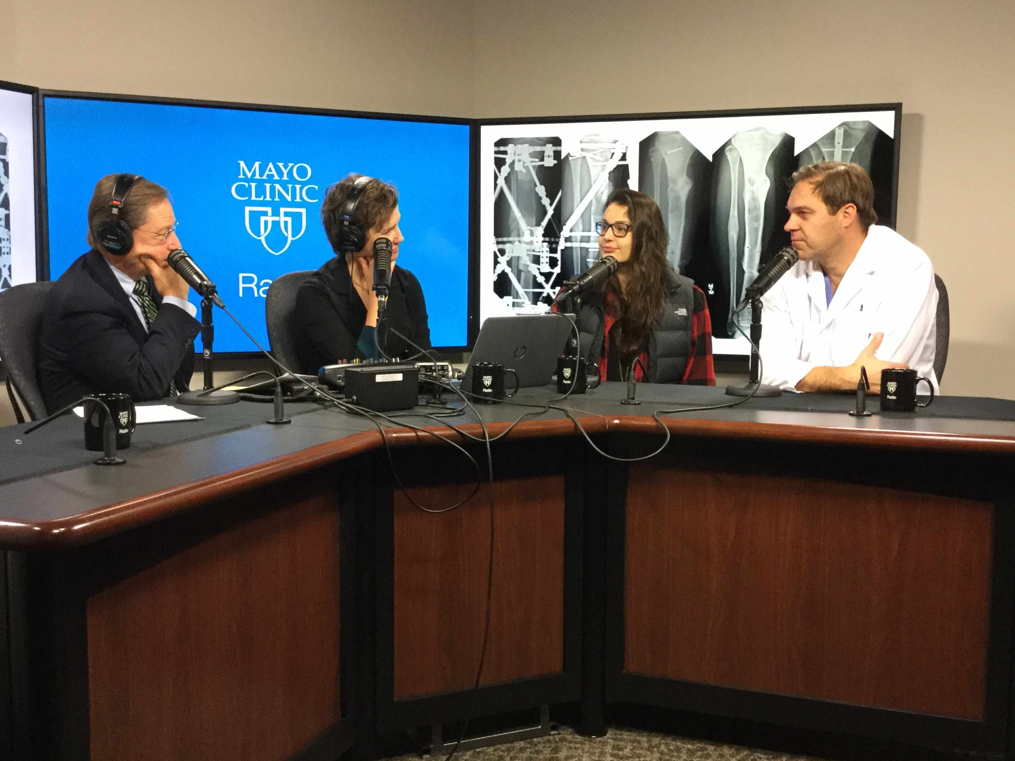 Dr. Andy Sems and Jessica Nelson being interviewed on Mayo Clinic Radio