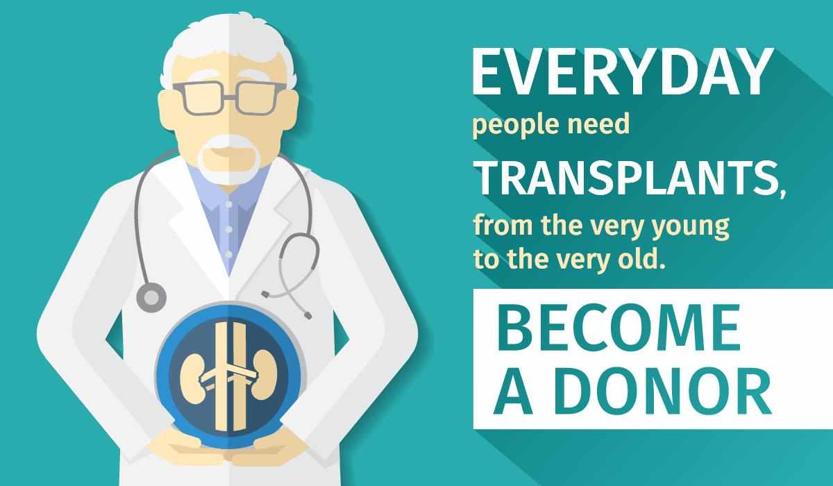 infographic with encouragment to be an organ donor