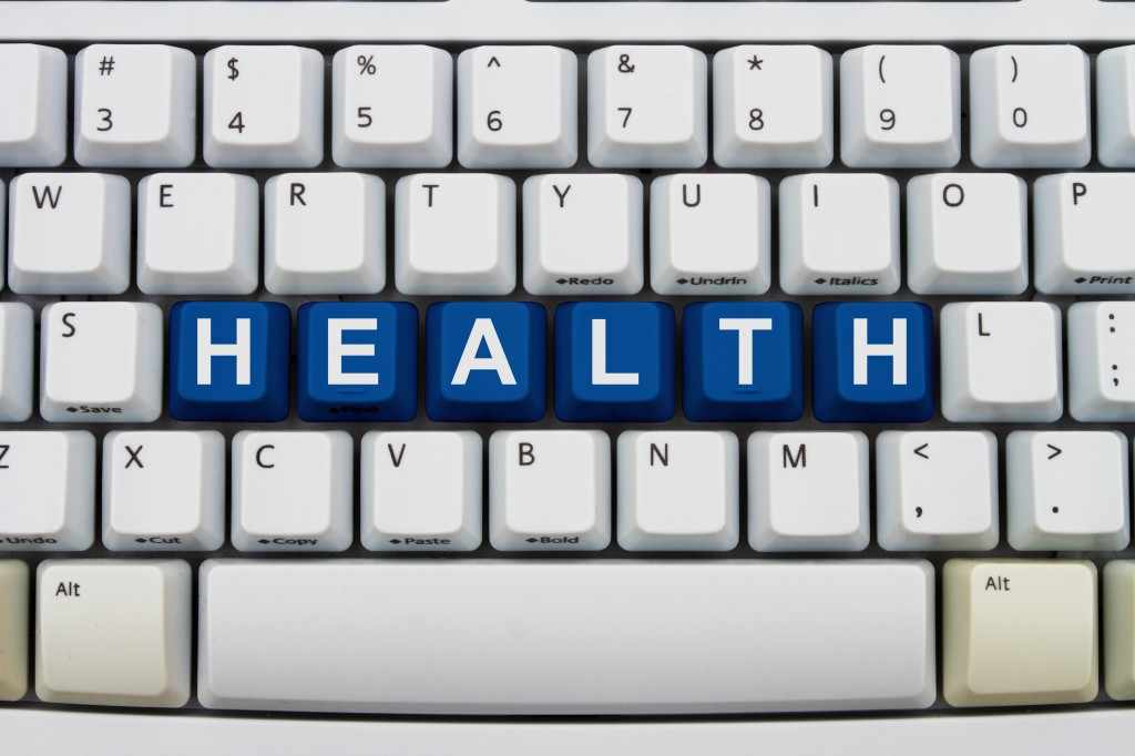 computer keyboard with word health