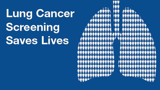 blue background infographic lung cancer screening