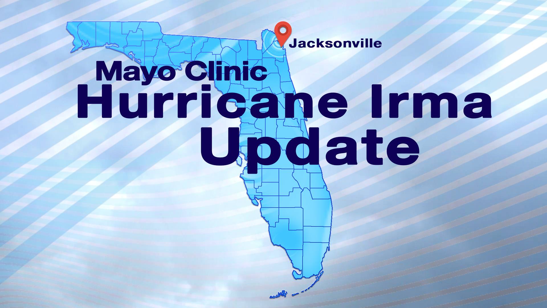 Hurricane Irma News Update Graphic with Florida map and Jacksonville locator