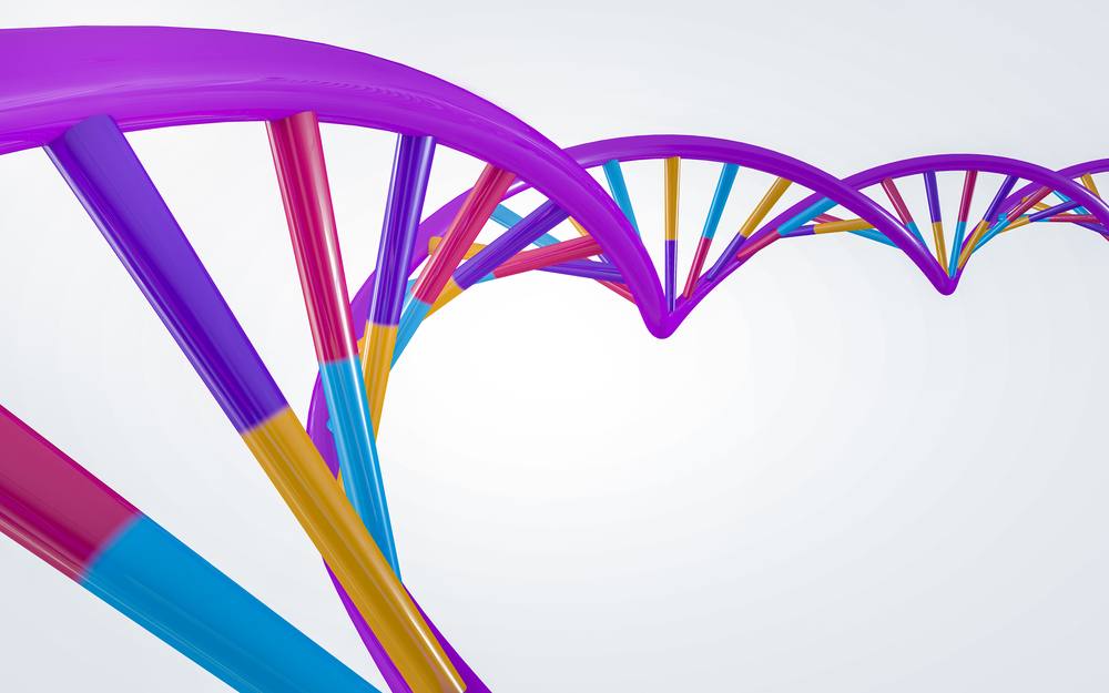 colorful 3D DNA helix