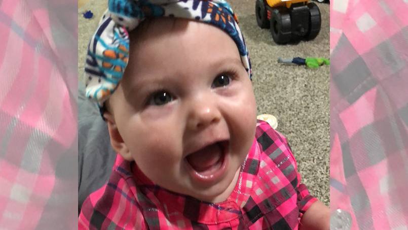 patient with heart defect, baby Marbree Ustby smiling