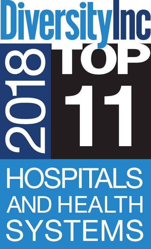 Logotipo de los principales 11 hospitales y sistemas de salud de DiversityInc para 2018