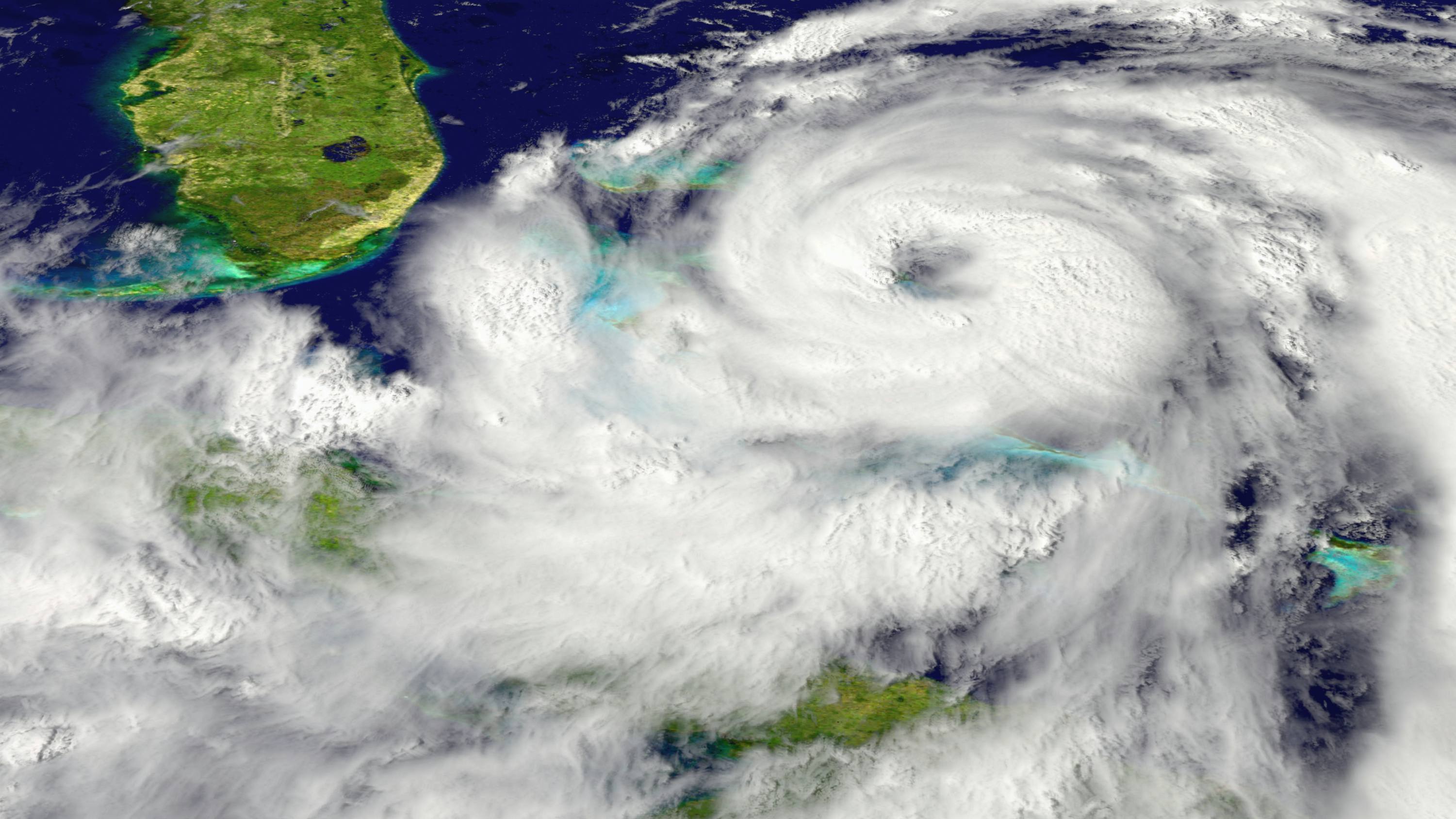 an Atlantic hurricane near Florida from a NASA space satellite