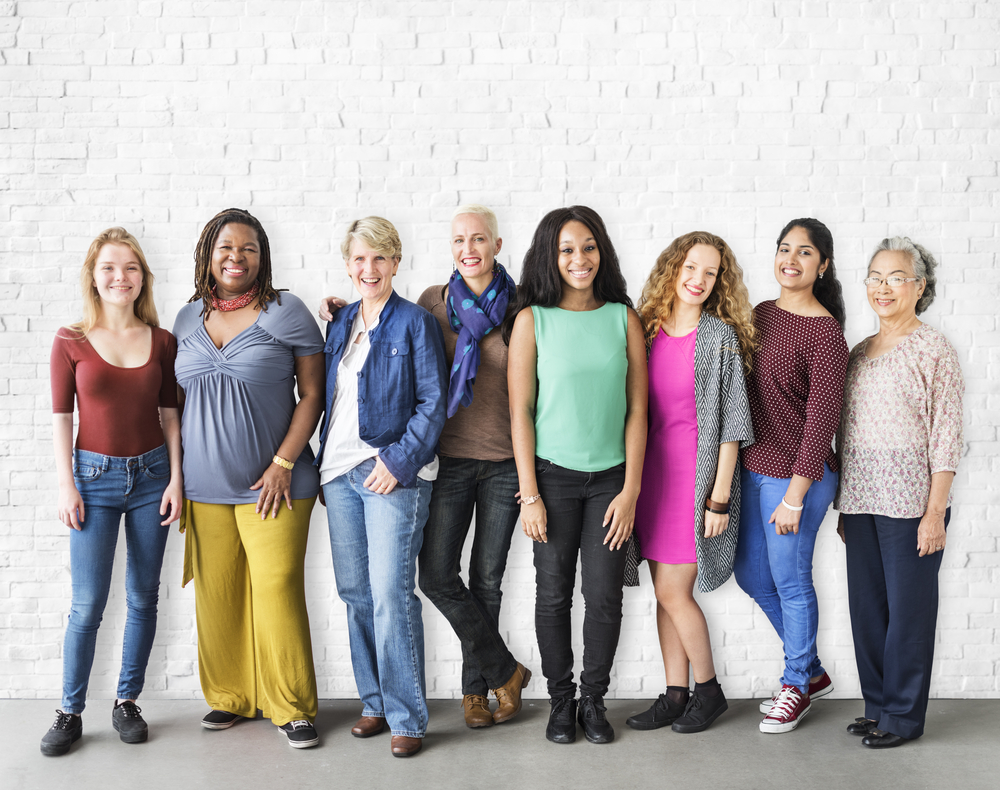 group photo of diverse women
