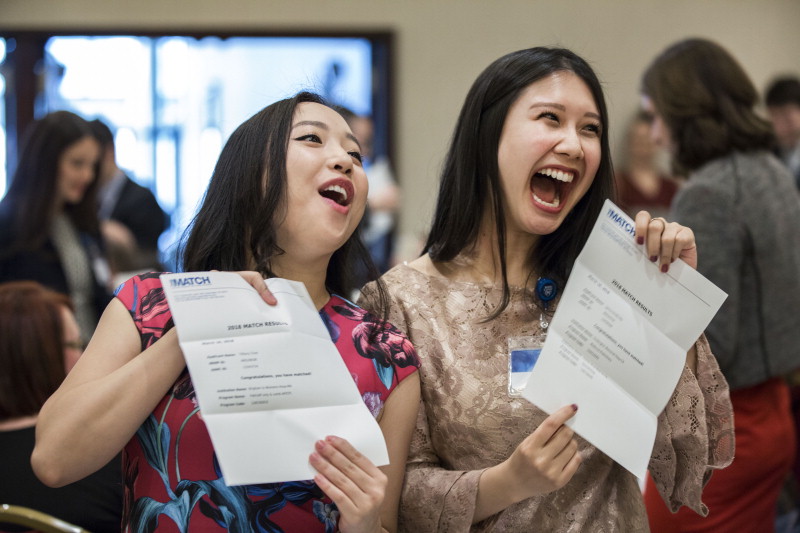 2018 students celebrate the moment of Match Day, a major milestone for every medical student
