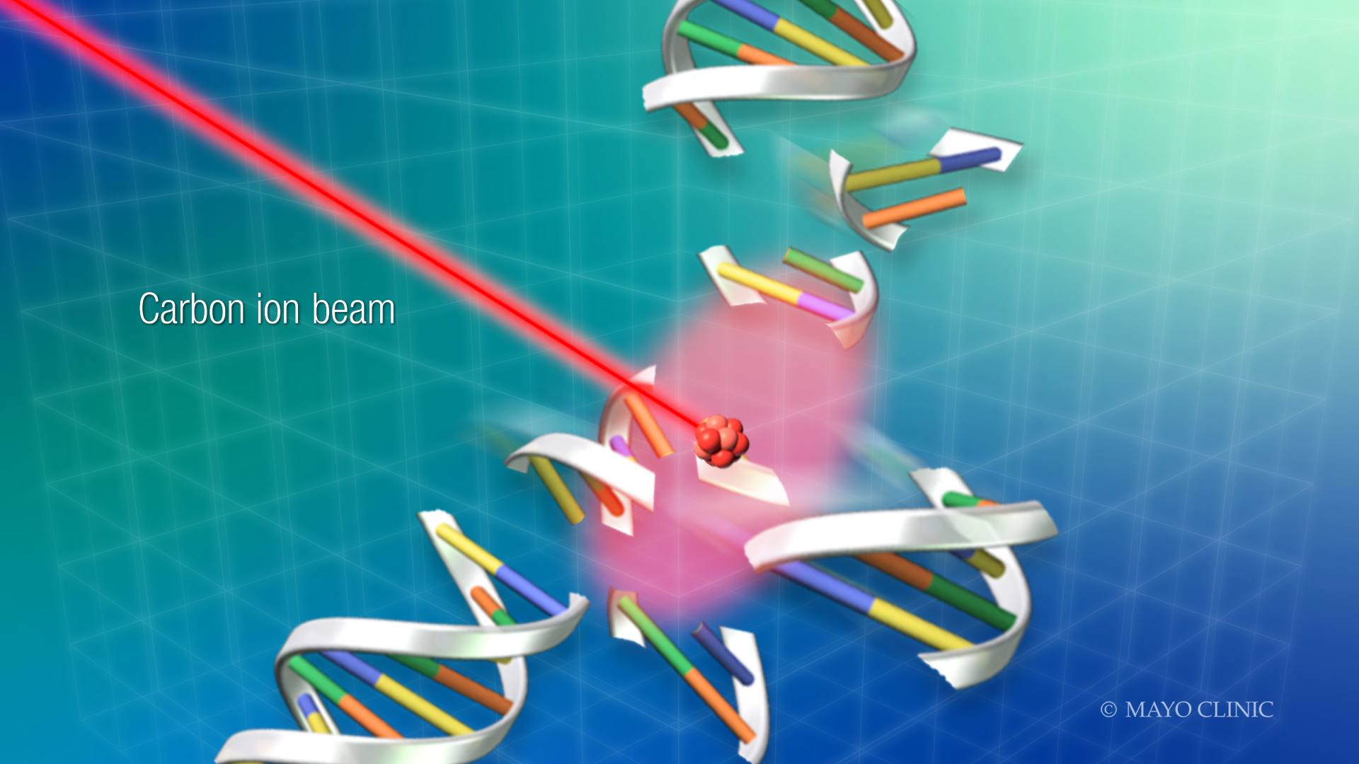 illustration of a carbon ion beam
