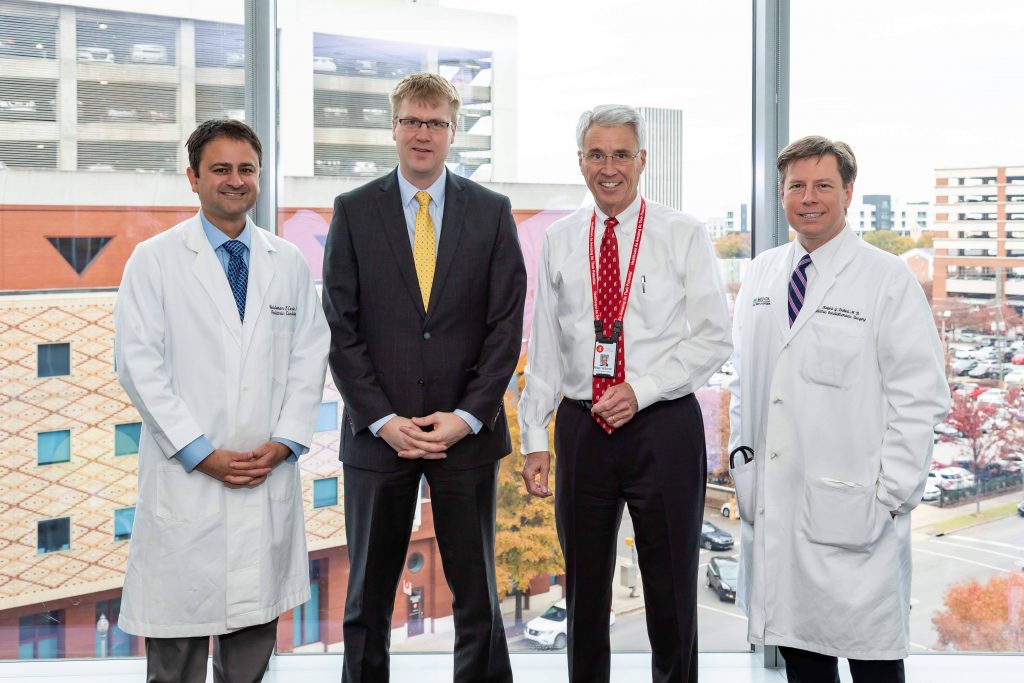 Pictured left to right: Dr. Waldemar F. Carlo, Dr. Tim Nelson, Children’s of Alabama CEO and President Mike Warren and Dr. Dabal.