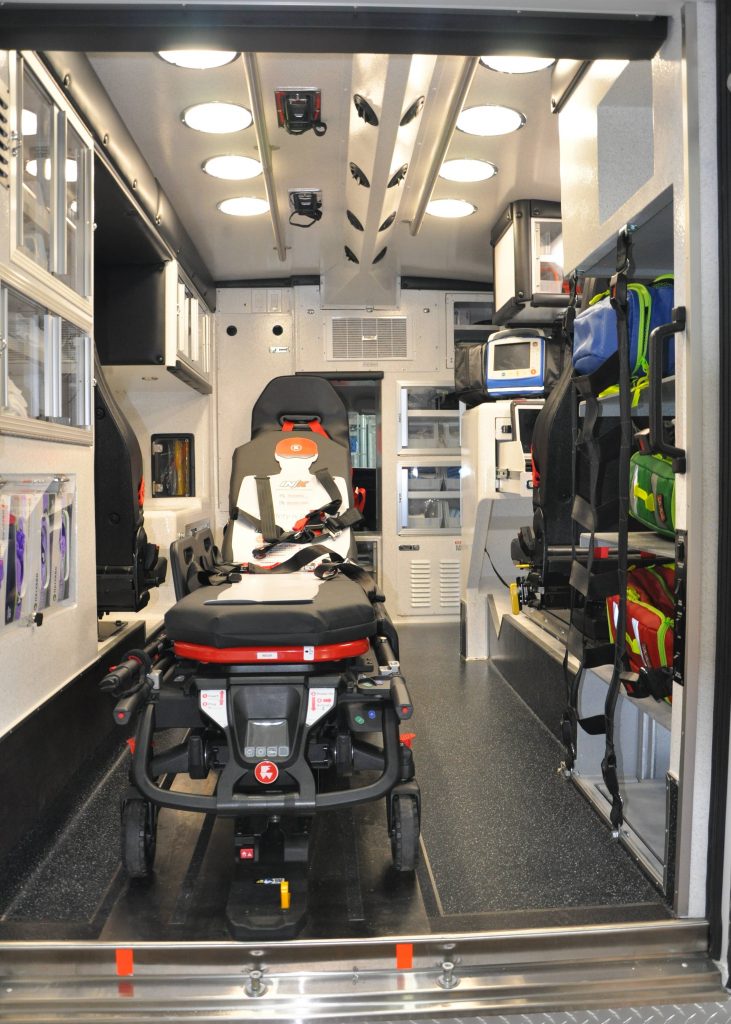 Interior look at the back of a redesigned ambulance