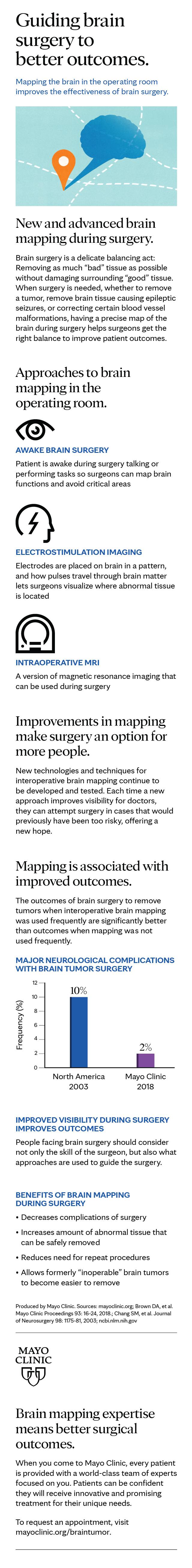 Infographic about brain surgery and brain mapping